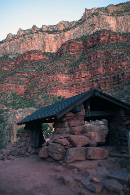 (Deborah Wall) There are three resthouses for hikers along the Bright Angel Trail, constructed ...