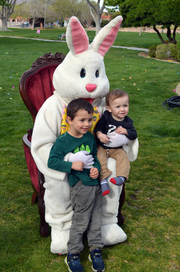 Parents can take pictures of their children with the Easter bunny at the annual Easter egg hunt ...