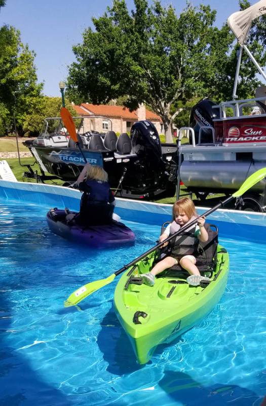 (Celia Shortt Goodyear/Boulder City Review) Lilia Coffey navigates a kayak during Get Outdoors ...