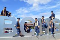 (Celia Shortt Goodyear/Boulder City Review) Boulder City High School introduces its six valedic ...