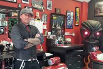 (Celia Shortt Goodyear/Boulder City Review) Tommy Oravec just opened Rockhouse Barbershop and S ...