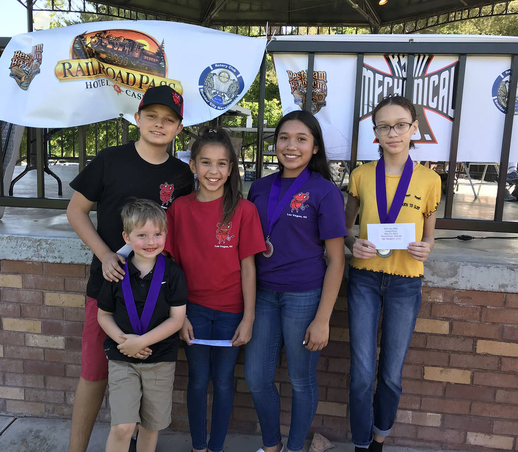 (Hali Bernstein Saylor/Boulder City Review) Winners of the Kids Que contest in the 6-12-year-ol ...