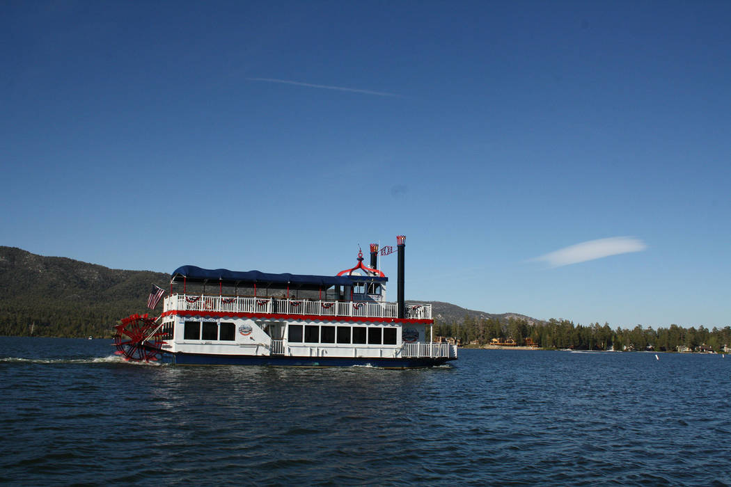 (Deborah Wall) Miss Liberty paddlewheel tour boat offers 90-minute narrated tours of Big Bear L ...
