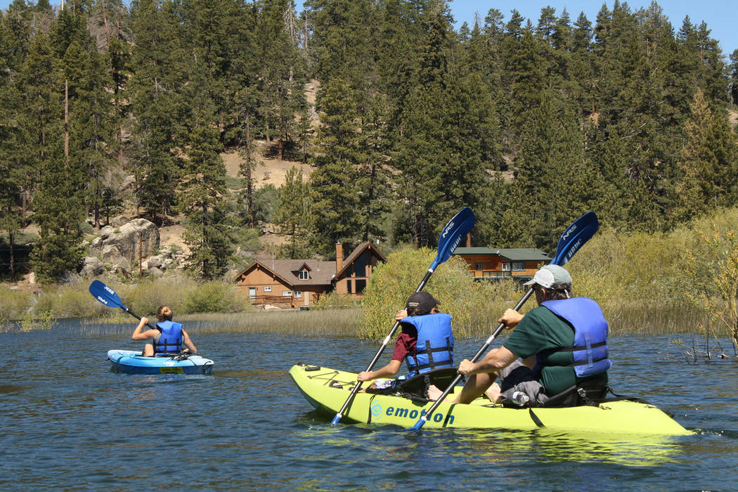 (Deborah Wall) Kayaking, paddleboarding and canoeing are popular ways to explore Big Bear Lake ...