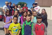 (Emergency Aid of Boulder City) Second-graders in Azure Quinlan’s class at Mitchell Elementar ...