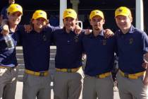 (Meghan Schaper) Members of Boulder City High School’s boys golf team are, from left, Ja ...
