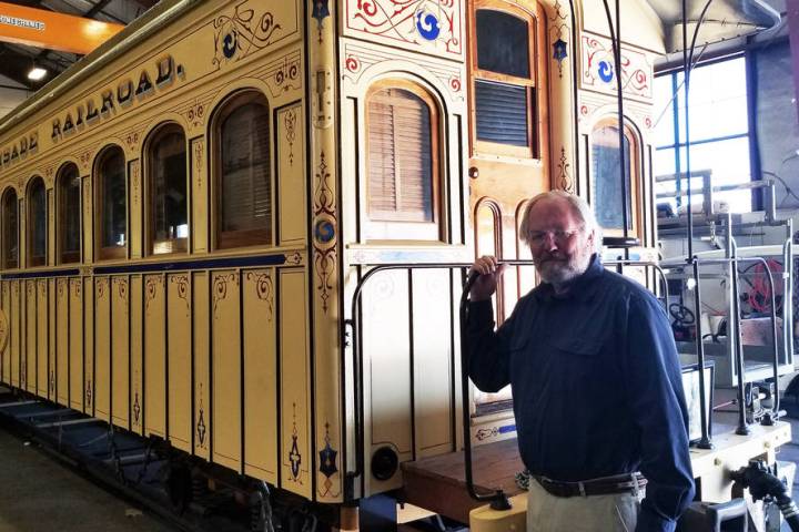 (Celia Shortt Goodyear/Boulder City Review) Nevada State Railroad Museum Director Randy Hees st ...