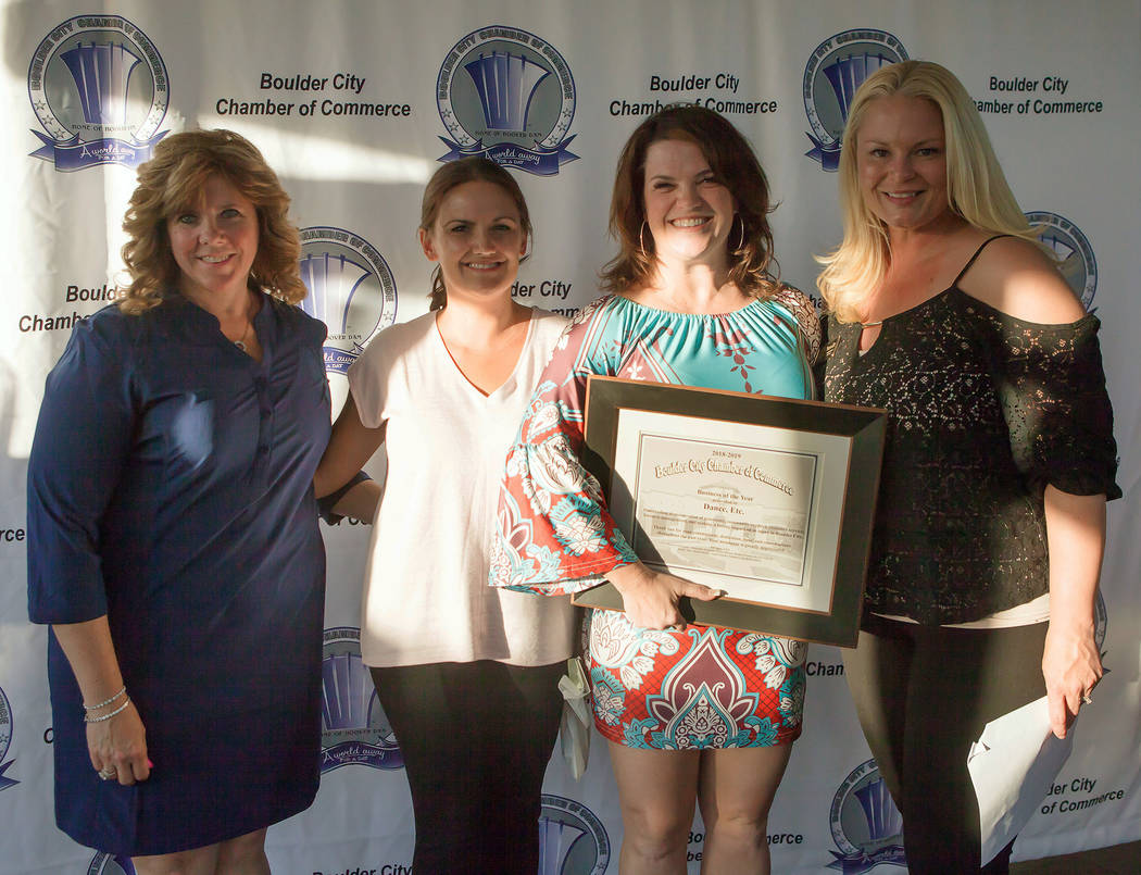 (Boulder City Chamber of Commerce) Danielle Smith and Dance Etc. owner Anna McKay, second and t ...
