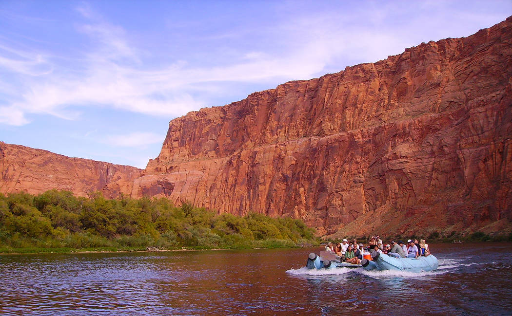 (Deborah Wall) Smooth-water raft trips along the Colorado River offer unique views of Glen Cany ...