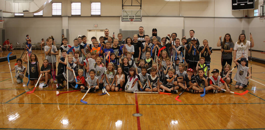 (Kelly Lehr) Nearly 60 children participated in a hockey clinic presented by the Boulder City P ...