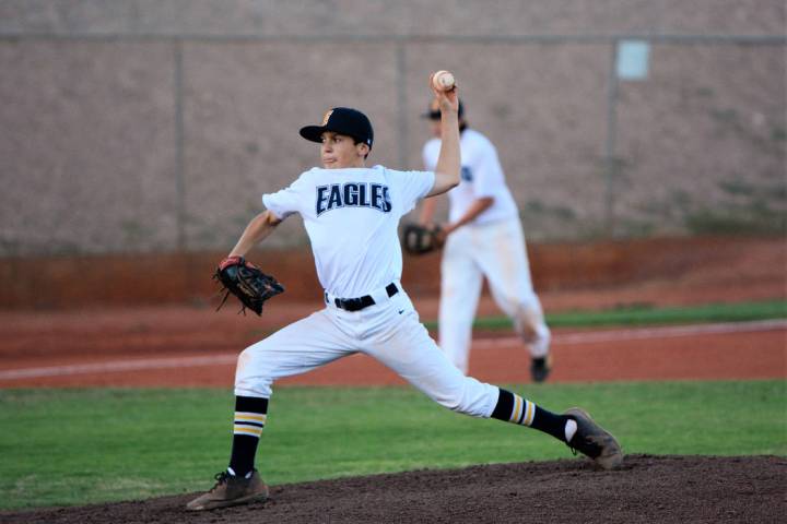 (Robert Vendettoli/Boulder City Review) Ben Schaffler throws a strike against Palo Verde in the ...