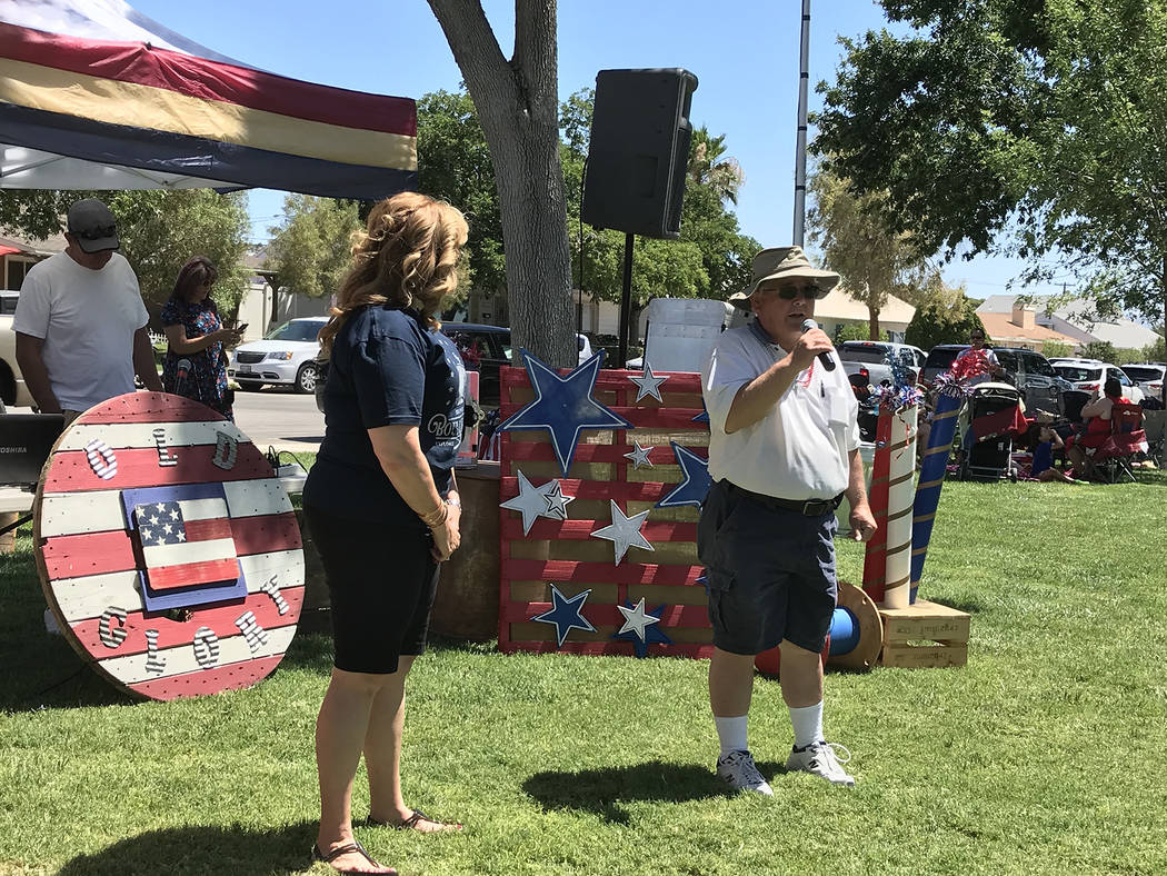 (Hali Bernstein Saylor/Boulder City Review) Mayor Kiernan McManus welcomes locals and visitors ...