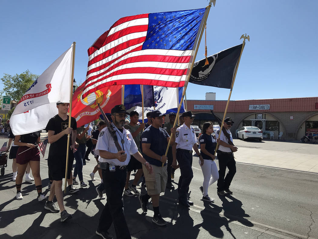 (Hali Bernstein Saylor/Boulder City Review) Members of the Veterans of Foreign Wars, Cpl. Matth ...