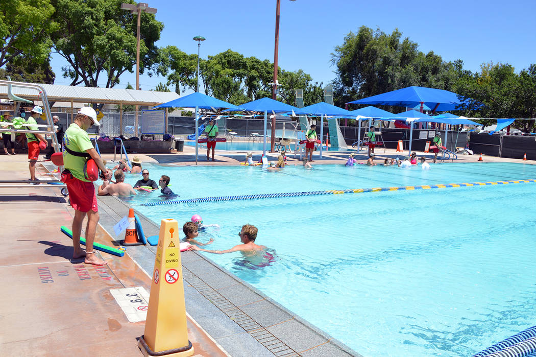 (Celia Shortt Goodyear/Boulder City Review) Boulder City Pool, 861 Avenue B, is open for extend ...