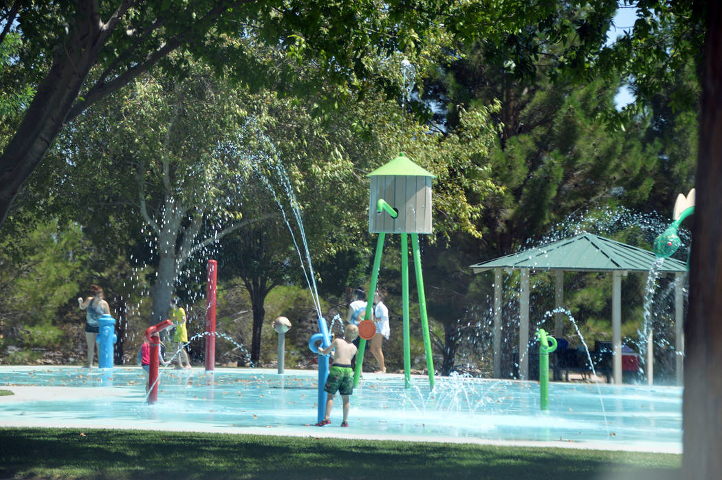 (Celia Shortt Goodyear/Boulder City Review) Boulder City's Splash Park is open all day during t ...