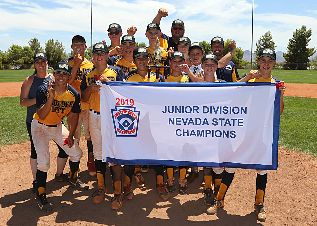(DCI Photography) Boulder City Little League Junior All-Stars won the state championship Sunday ...