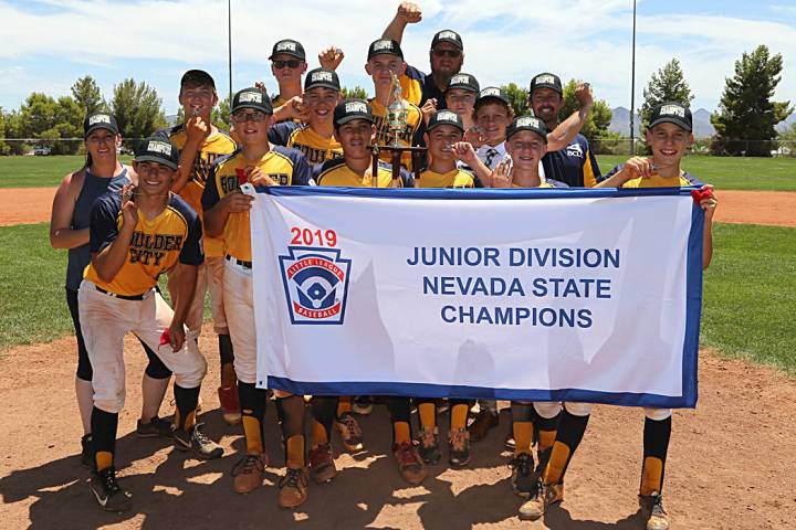 (DCI Photography) Boulder City Little League Junior All-Stars won the state championship Sunday ...