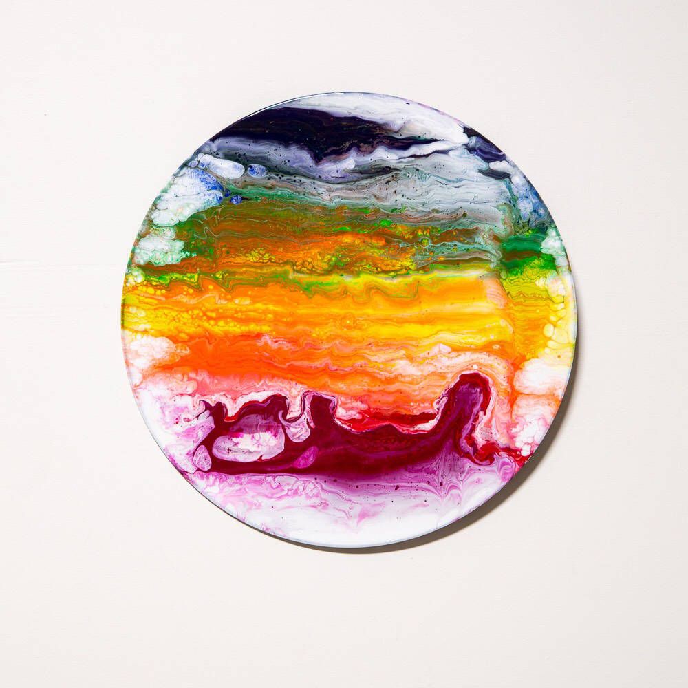 (Dawn Lockett) Acrylic paintings on recycled vinyl albums by Dawn Lockett are featured this mon ...