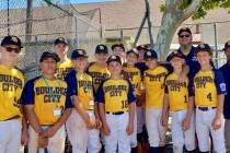 (Mary Ellen Smith) Members of the the Boulder City Little League Junior All-Stars team gather J ...