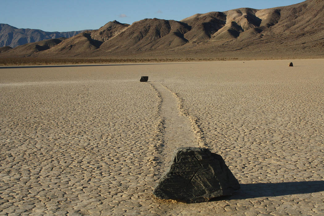 (Deborah Wall) Some of the moving rocks found at Racetrack playa in Death Valley National Park ...