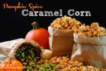 (Patti Diamond) Pumpkin Spice Caramel Corn is an easy-to-make treat for fall. Adding green food ...