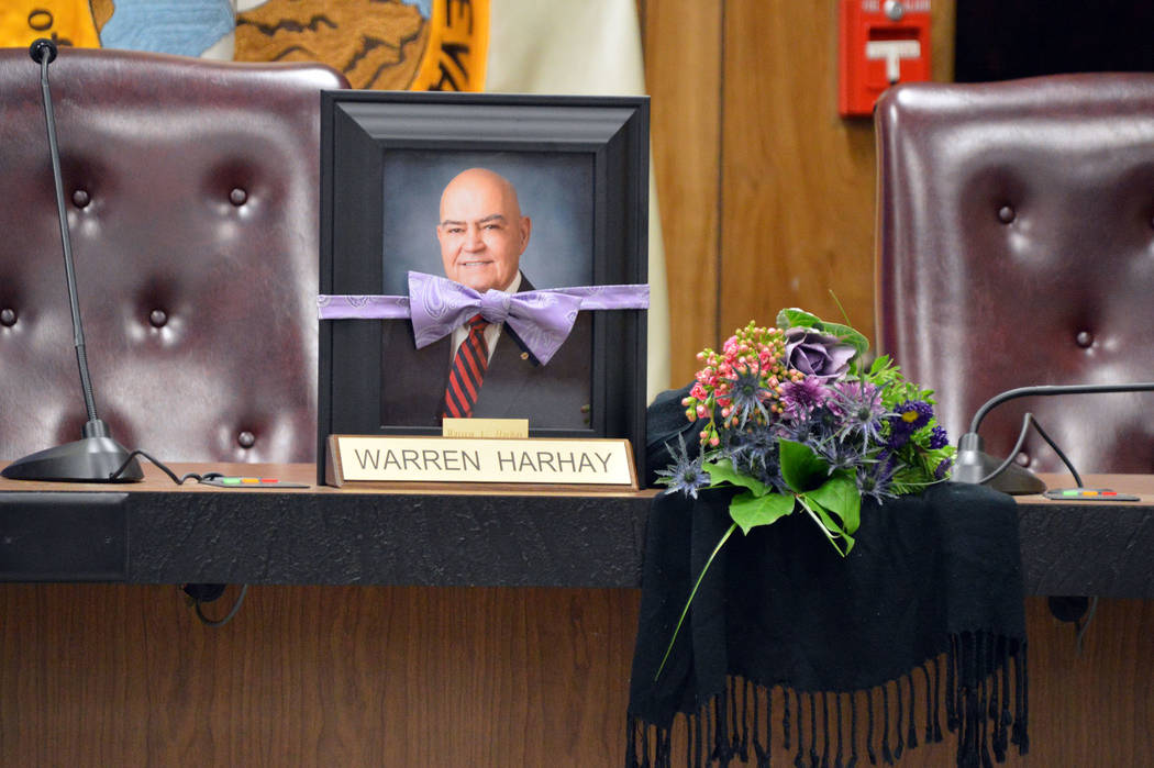 Celia Shortt Goodyear/Boulder City Review City Council honored the life Councilman Warren Harha ...