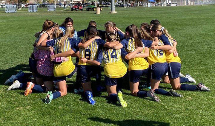 Boulder City High School The Boulder City High School girls soccer team gets ready to play in t ...