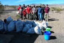 (Scott Meyer) Members of Boy Scout Troop 7 of Boulder City participated in a clean-up event at ...