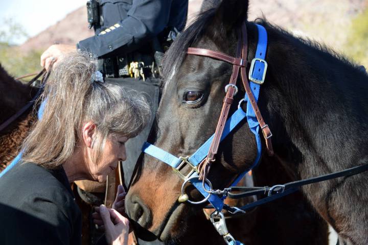 (Celia Shortt Goodyear/Boulder City Review) The Rev. Annette Arnold-Pflaum blesses Star, a hors ...