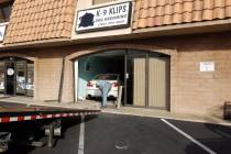 (Boulder City) A woman accidentally stepped on the gas pedal instead of the brake driving into ...