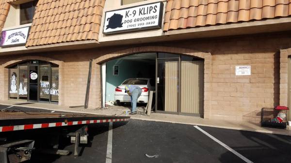 (Boulder City) A woman accidentally stepped on the gas pedal instead of the brake driving into ...