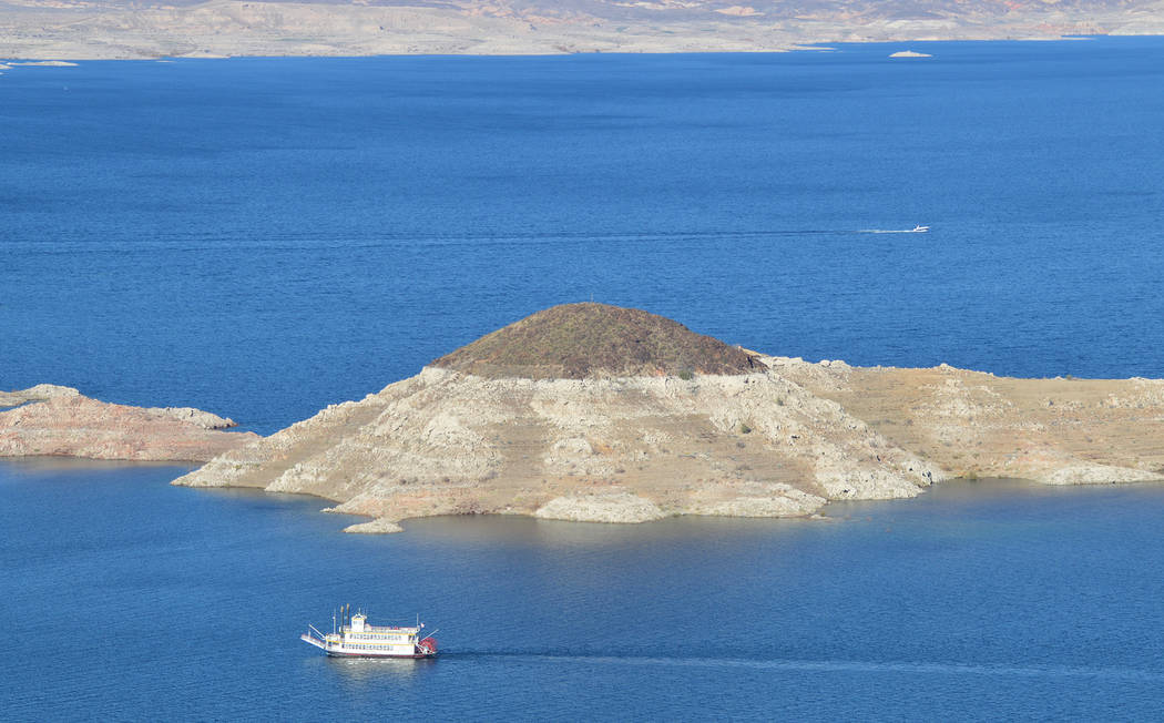 (Celia Shortt Goodyear/Boulder City Review) The water level at Lake Mead is projected to be at ...