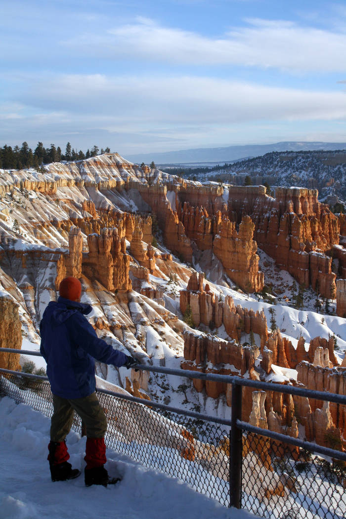 (Deborah Wall) A visitor takes in the views of the hoodoo-filled amphitheater at Bryce Canyon N ...