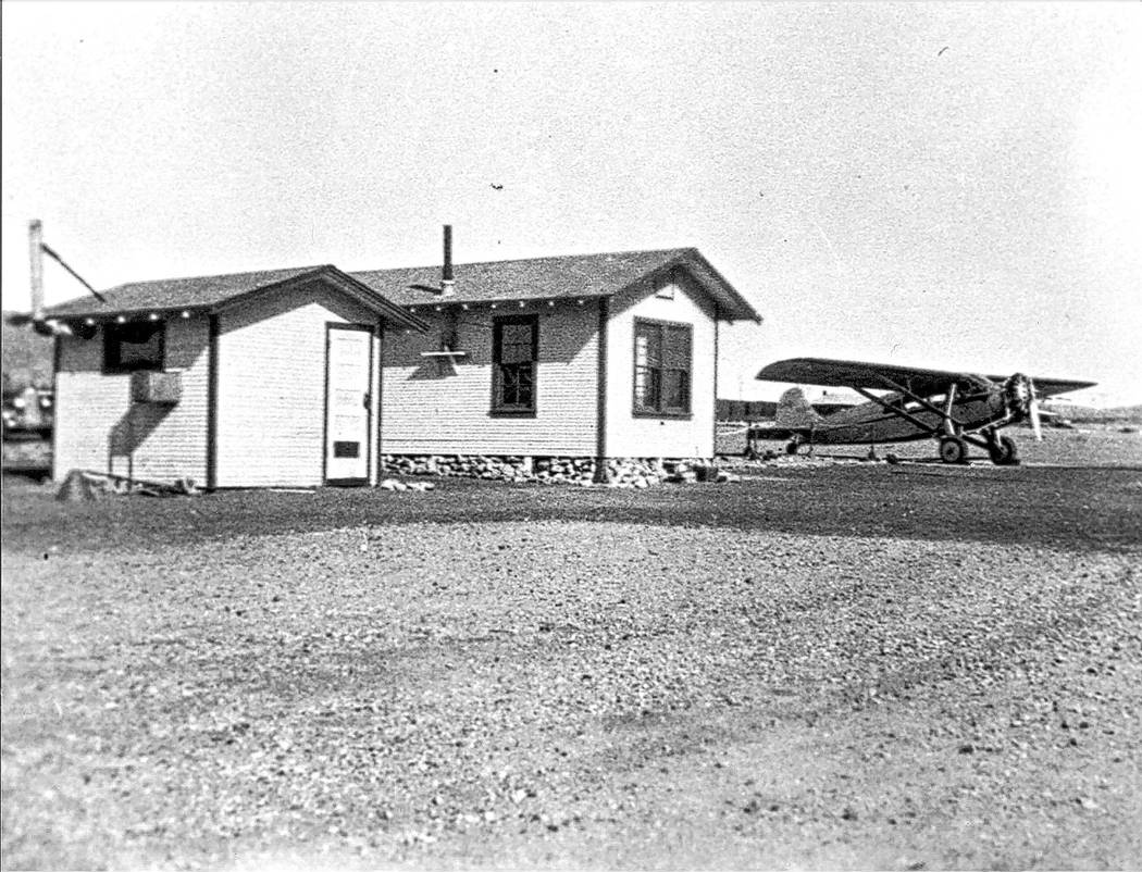 Grand Canyon Airlines' ticket building is pictured in the 1930s. (Courtesy of Clark County Museum)
