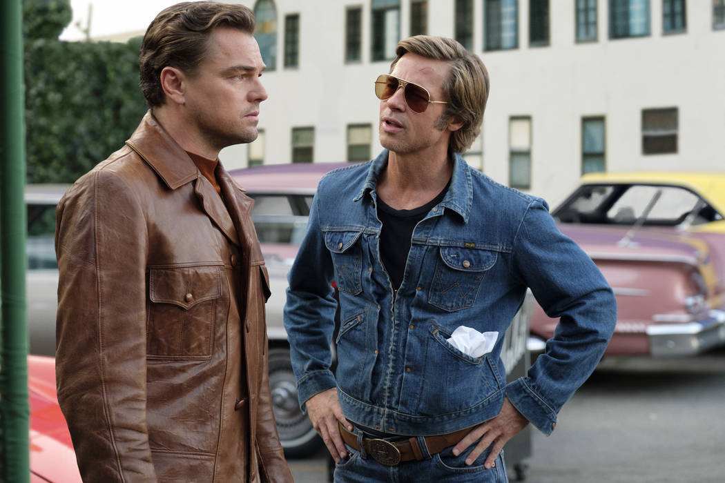 Leonardo DiCaprio, left, and Brad Pitt star in "Once Upon a Time in Hollywood," which will be s ...
