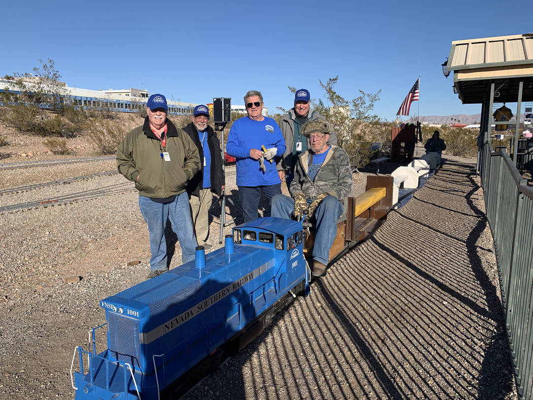(Hali Bernstein Saylor/Boulder City Review) Volunteers with Friends of Nevada Southern Railway, ...