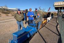(Hali Bernstein Saylor/Boulder City Review) Volunteers with Friends of Nevada Southern Railway, ...