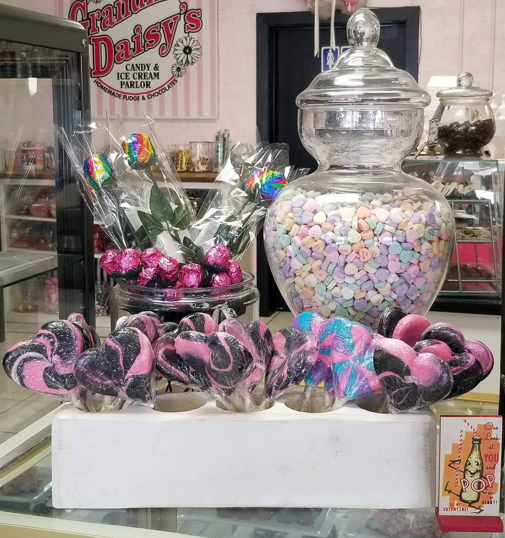 (Celia Shortt Goodyear/Boulder City Review) Heart-shaped candies, ideal for Valentine's Day, ar ...