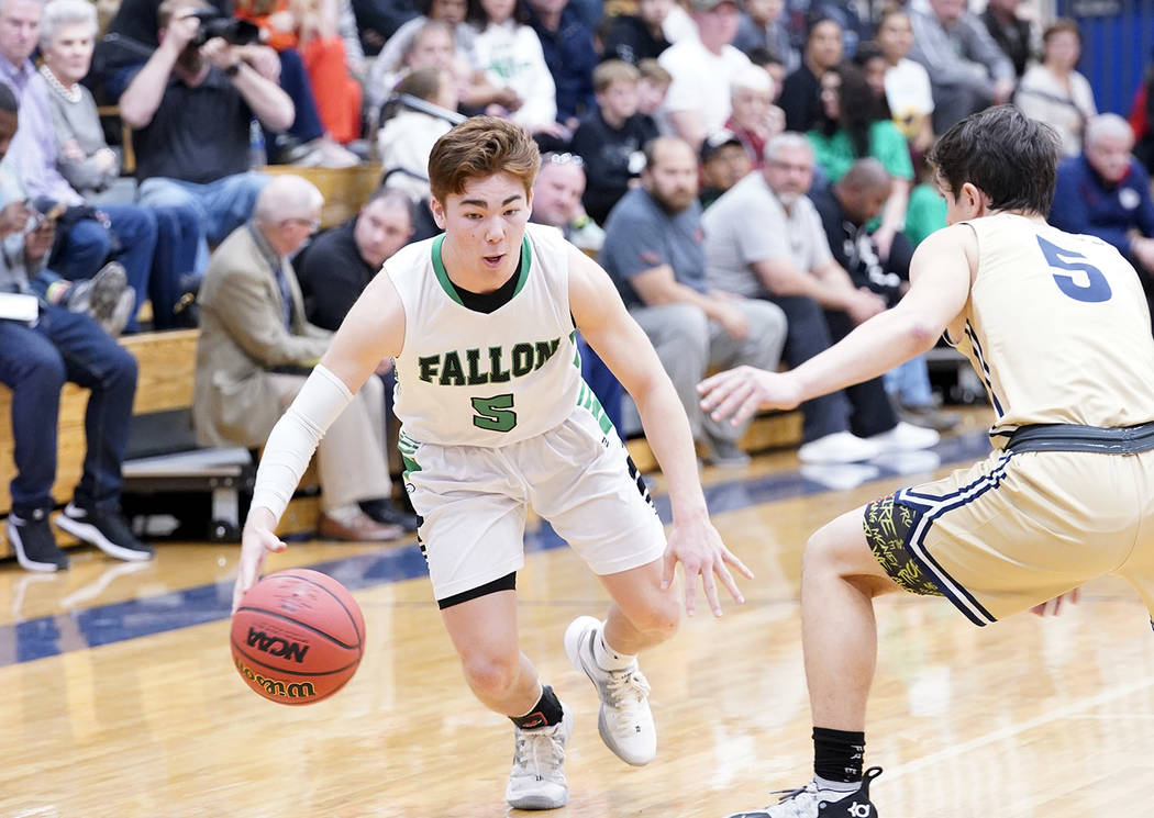 (Thomas Ranson/Nevada News Group) Brock Richardson, left, of Churchill County High School in Fa ...