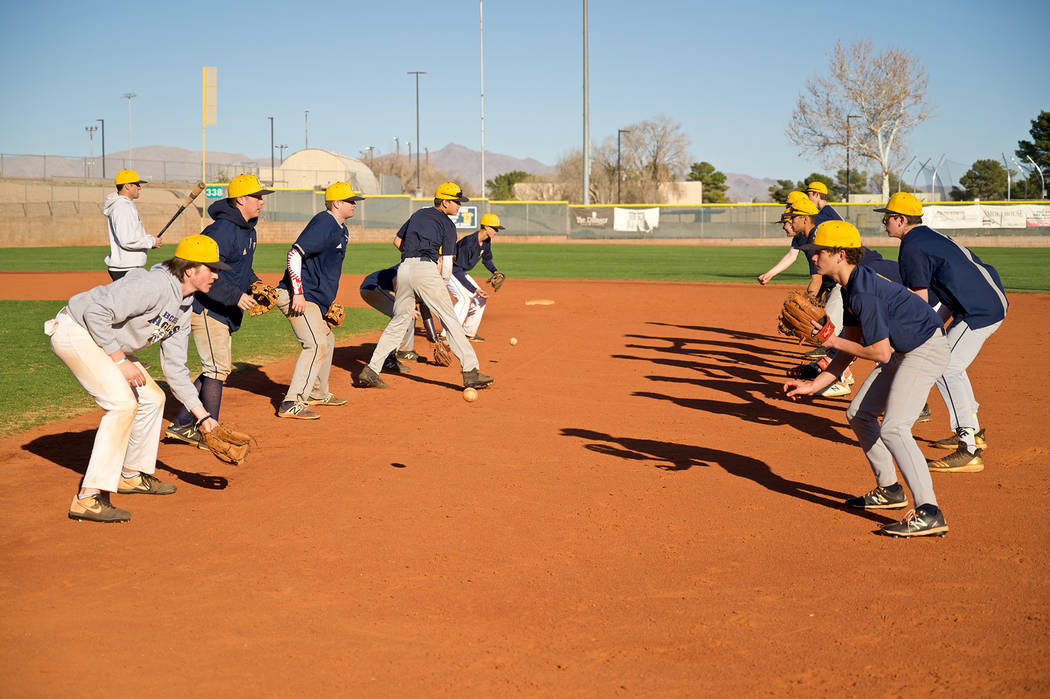 (Jamie Jane/Boulder City Review) Members of Boulder City High School’s varsity baseball team ...