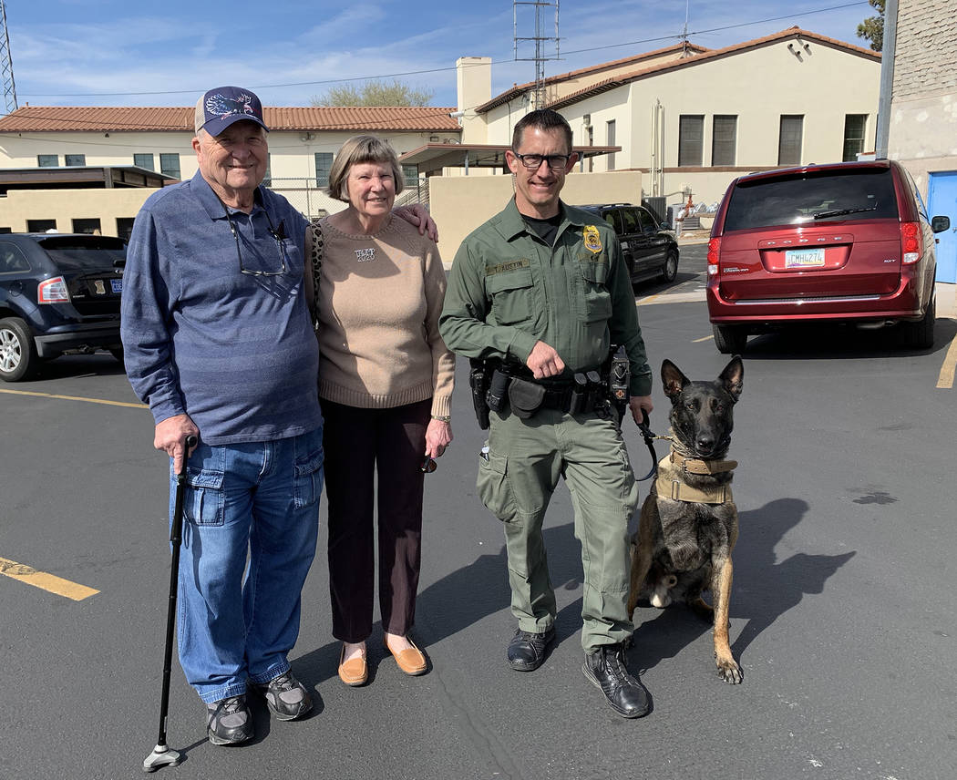 (Hali Bernstein Saylor/Boulder City Review) Todd Austin, right, a K-9 officer with the National ...