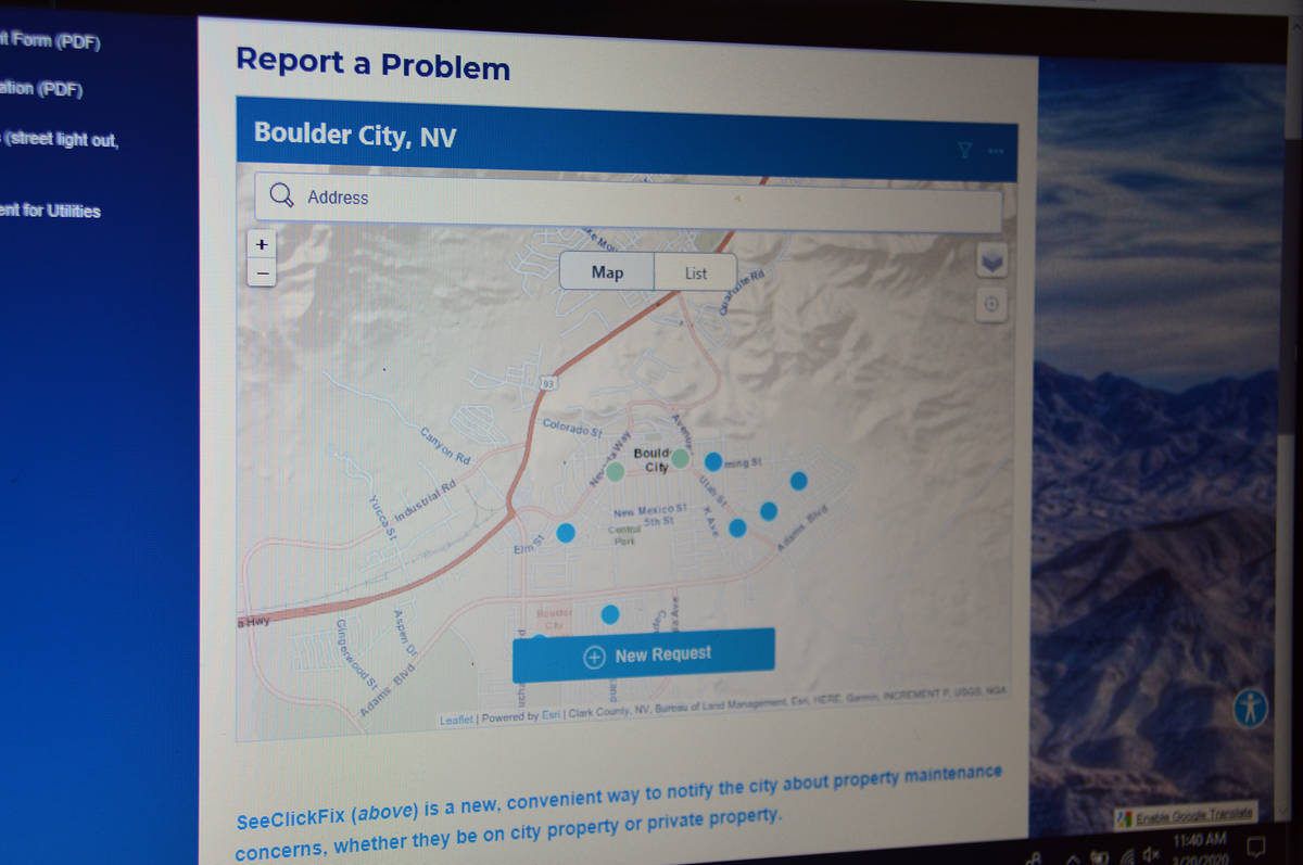 Celia Shortt Goodyear/Boulder City Review The city has launched a new program, SeeClickFix, th ...