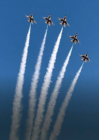 Andy Saylor The United States Air Force Thunderbirds fly over Boulder City on Saturday, April 1 ...