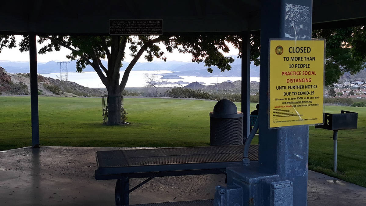 (Jim Sheldon) Hemenway Valley Park was virtually empty early Sunday morning, April 12, 2020. Tr ...