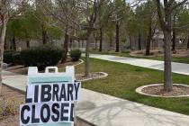 In response to the global COVID-19 pandemic, the Boulder City Library, as seen March 16, has cl ...