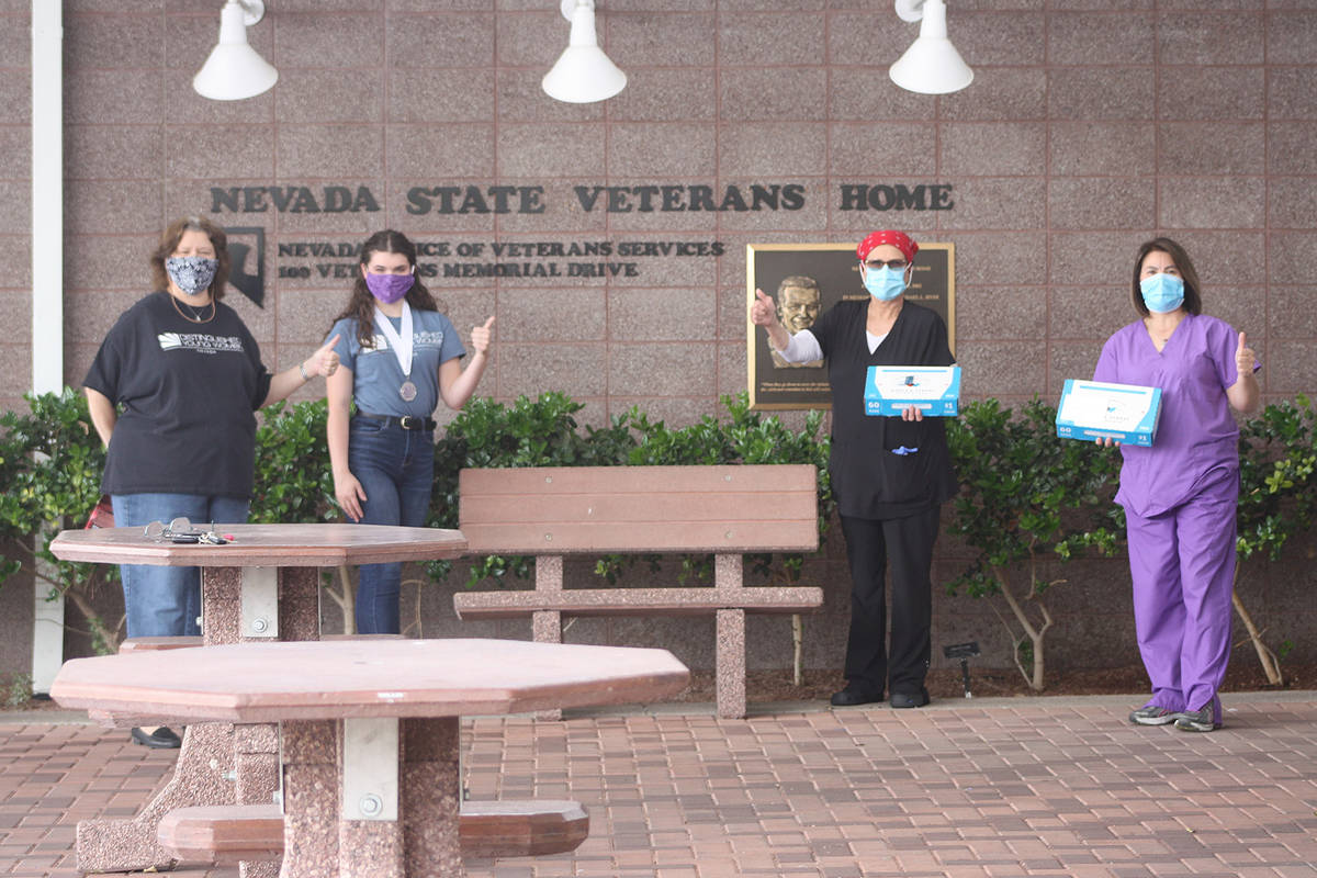 (Cindy Blatchford) Cindy Blatchford, from left, and Emma Phillips from Nevada’s Distingu ...