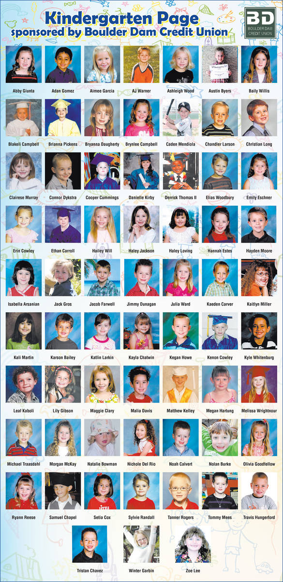 A page featuring kindergarten photos of graduating seniors will be published by the Boulder Cit ...