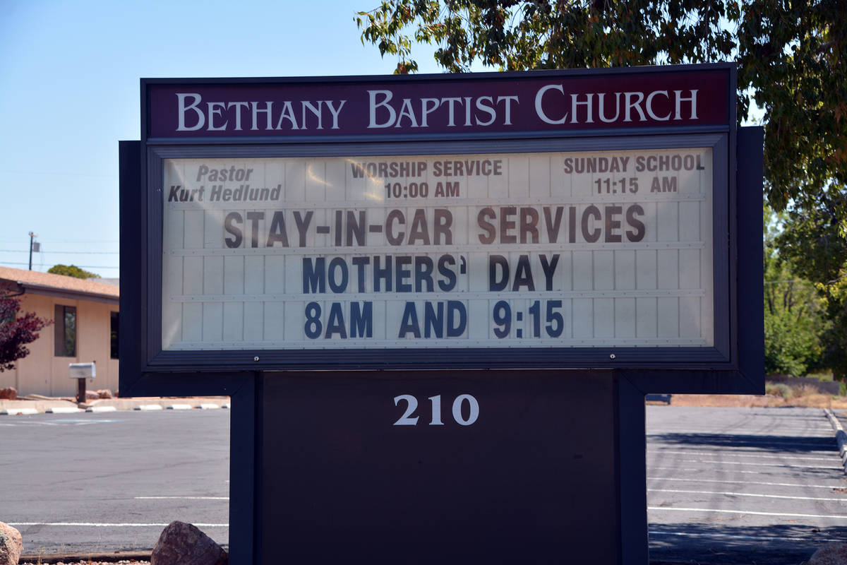 Celia Shortt Goodyear/Boulder City Review Bethany Baptist Church will hold an in-car church ser ...