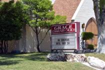 (Celia Shortt Goodyear/Boulder City Review) Grace Community Church has been posting church serv ...