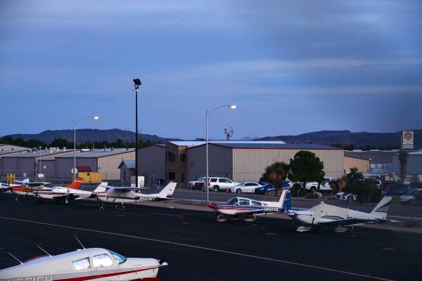 A man who holds leases for several hangars at the Boulder City Municipal Airport was trespassed ...